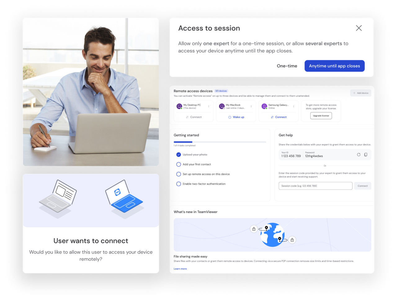 Starting a remote session as seen in the TeamViewer client